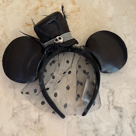 JACK SKELLINGTON NIGHTMARE BEFORE CHRISTMAS DISNEY EARS WITH VEIL 🖤👻 - Picture 1 of 5